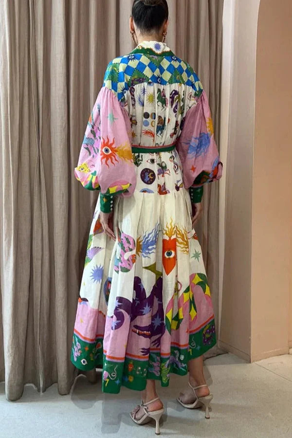 Multi Long Sleeve Dress