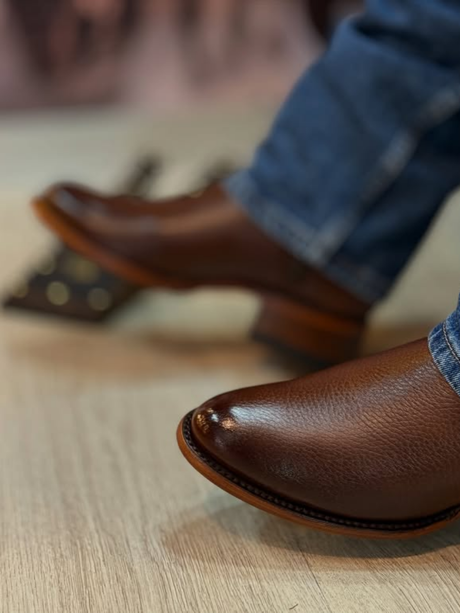 Honey Deerskin Ankle Boots