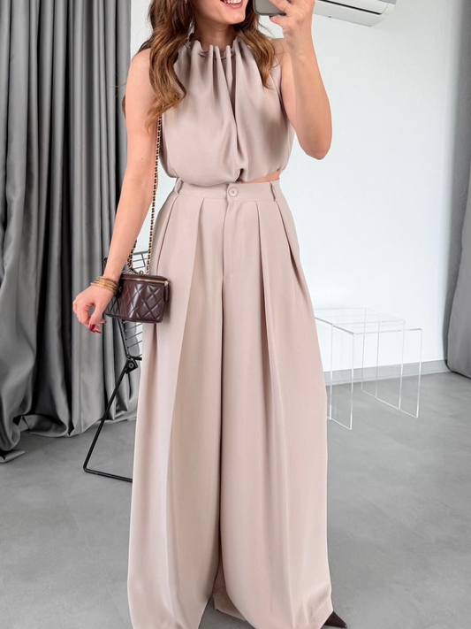 Venus Halter Neck Crop Pants Set
