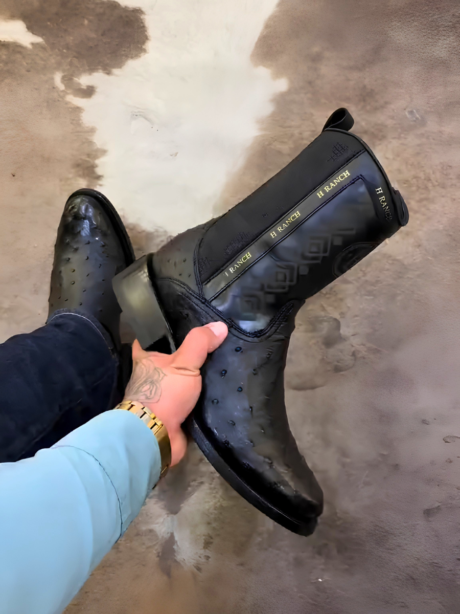 Men's Ostrich Skin Boots