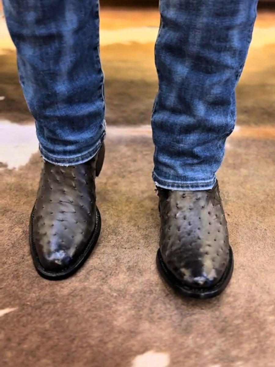 Men's Ostrich Skin Boots