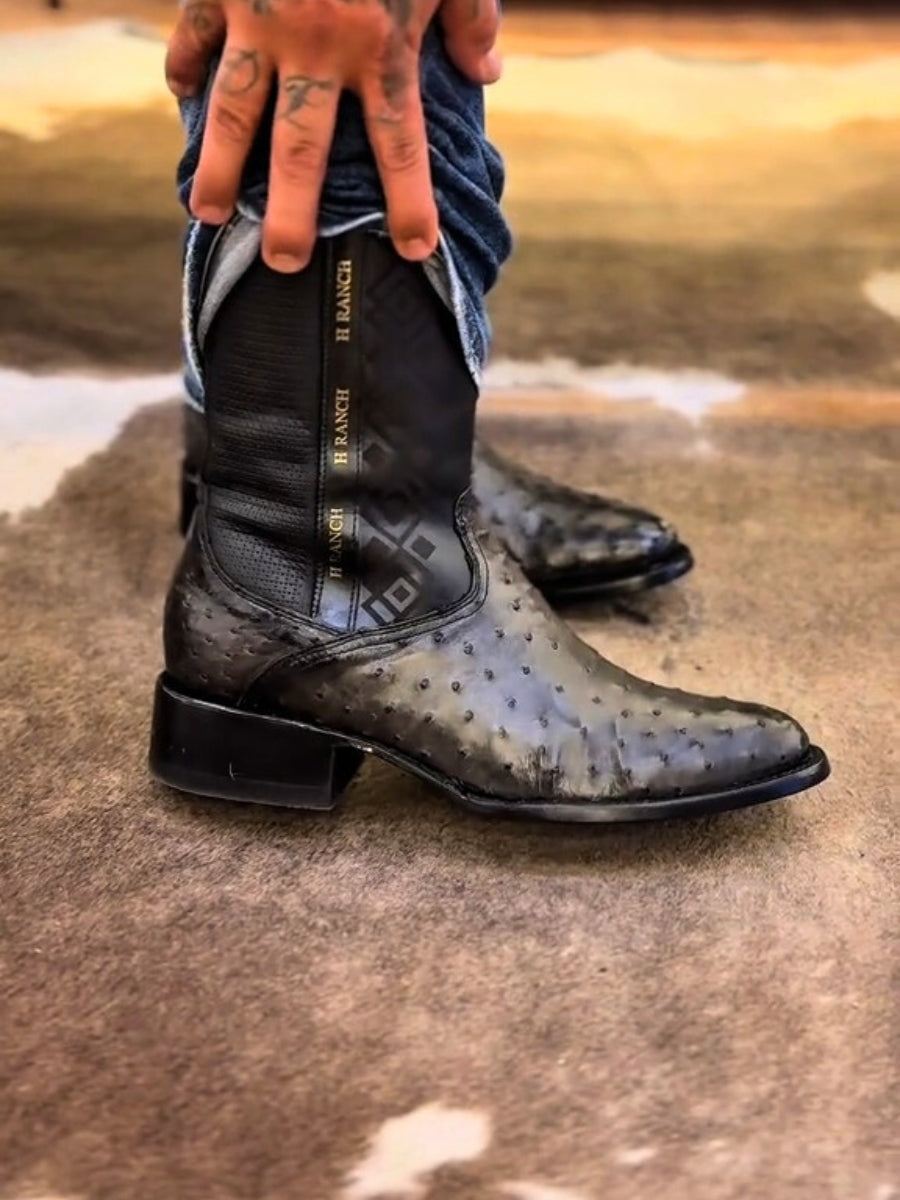 Men's Ostrich Skin Boots