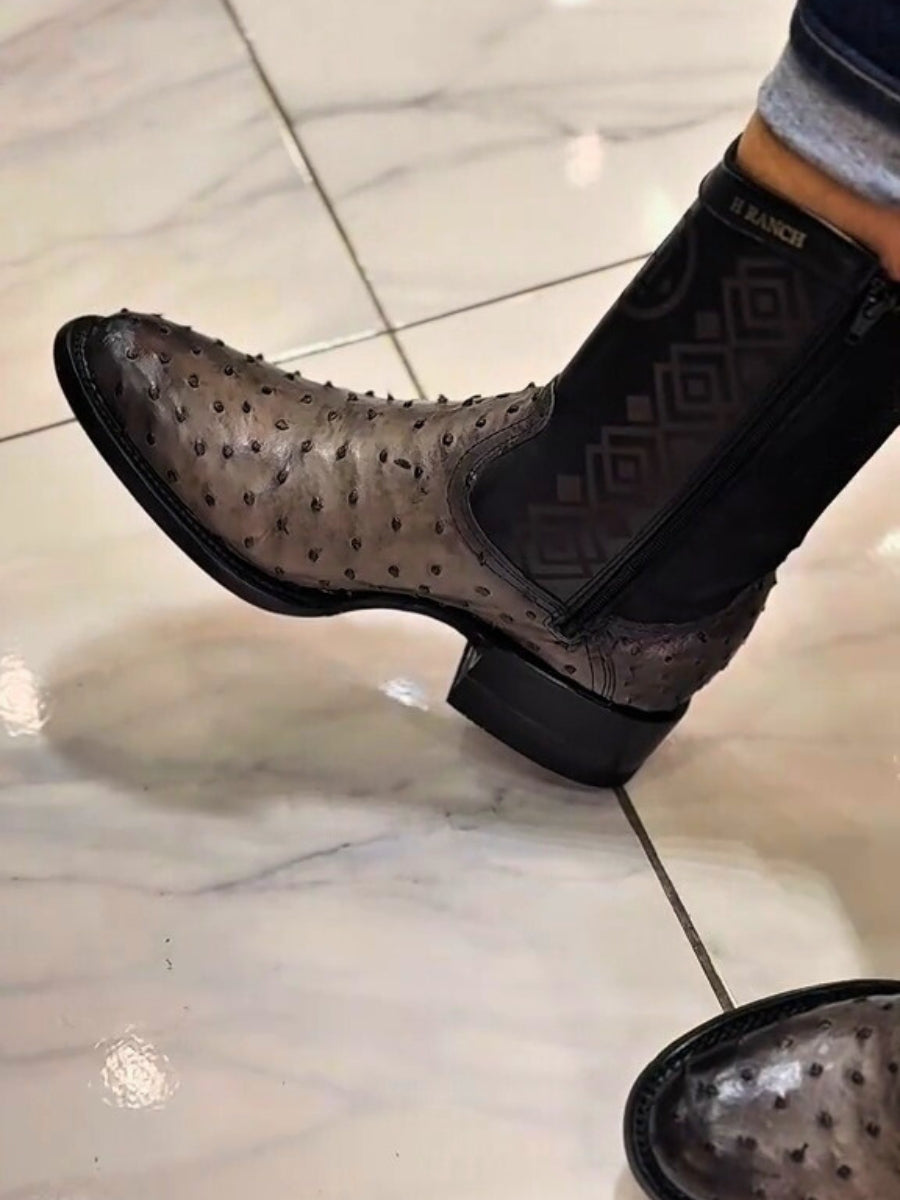 Men's Ostrich Skin Boots