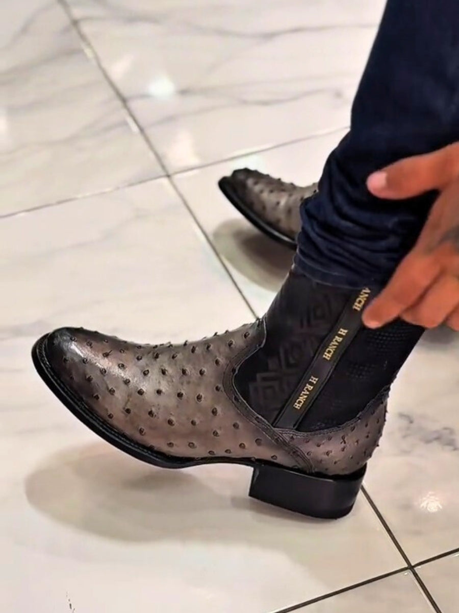 Men's Ostrich Skin Boots