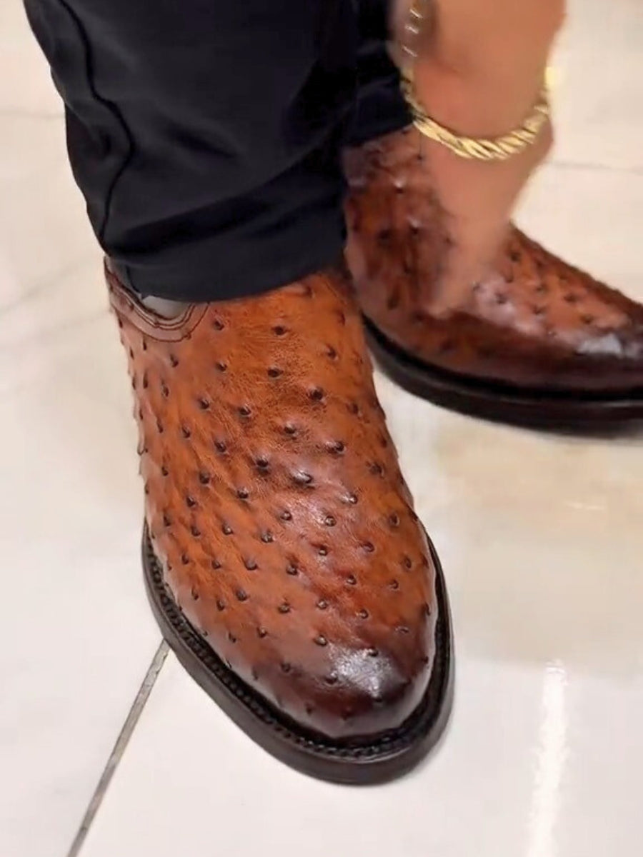 Men's Ostrich Skin Boots