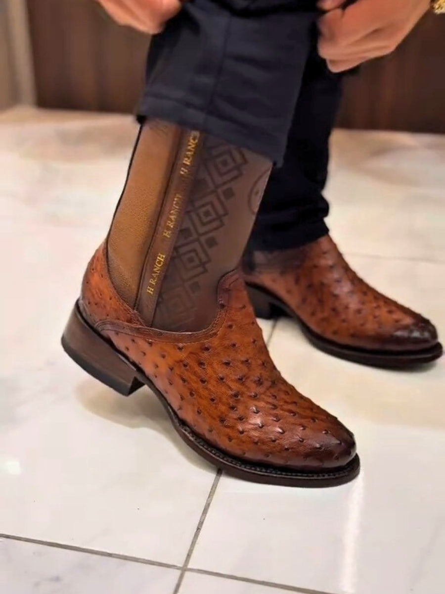 Men's Ostrich Skin Boots