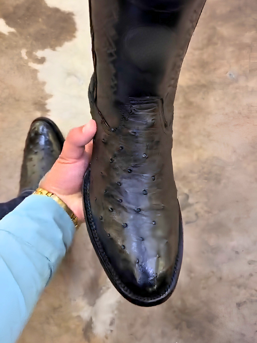 Men's Ostrich Skin Boots