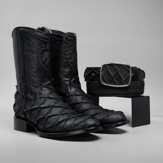 Full Grain Leather Ound Toe Cowboy Boots