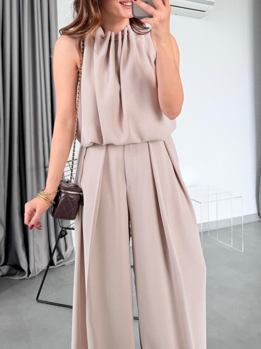 Venus Halter Neck Crop Pants Set