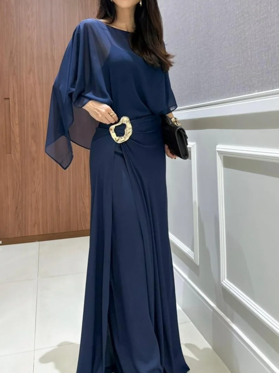 Navy Blue Skirt-pants And Laura Top (consisting Of A Tank Top And A Cape)