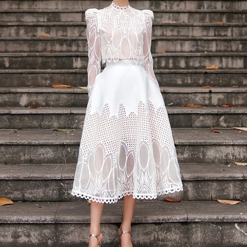 Lace Detail Top & Skirt Set