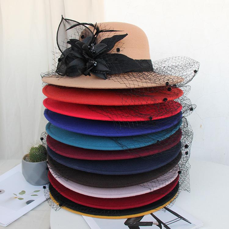 New Retro Mesh Flower Banquet Hat