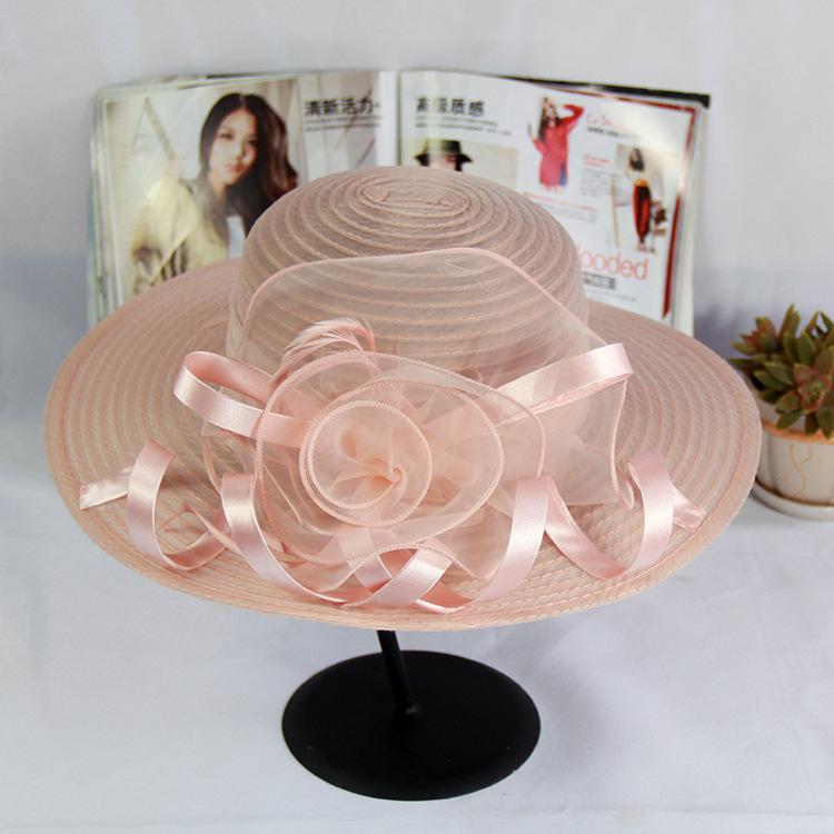 Spring summer mesh flower wedding hat