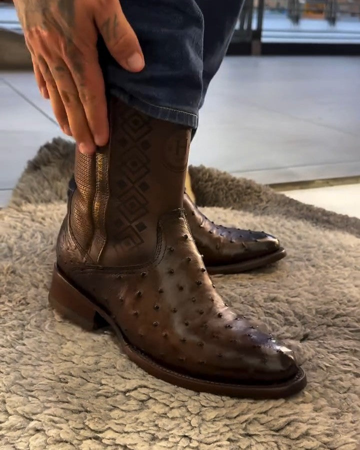 Men's Ostrich Skin Boots
