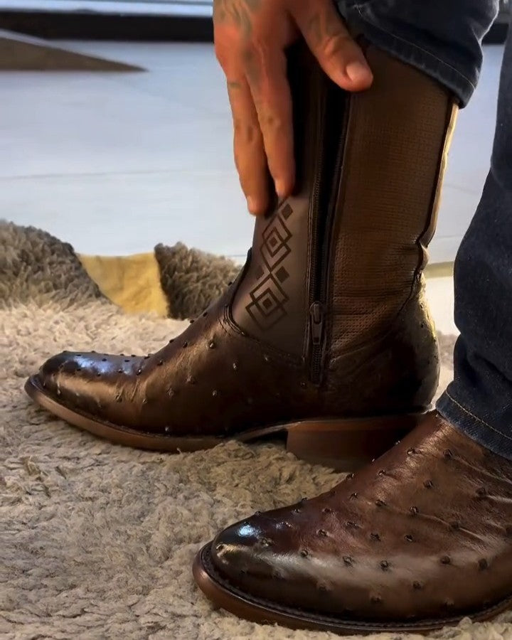 Men's Ostrich Skin Boots