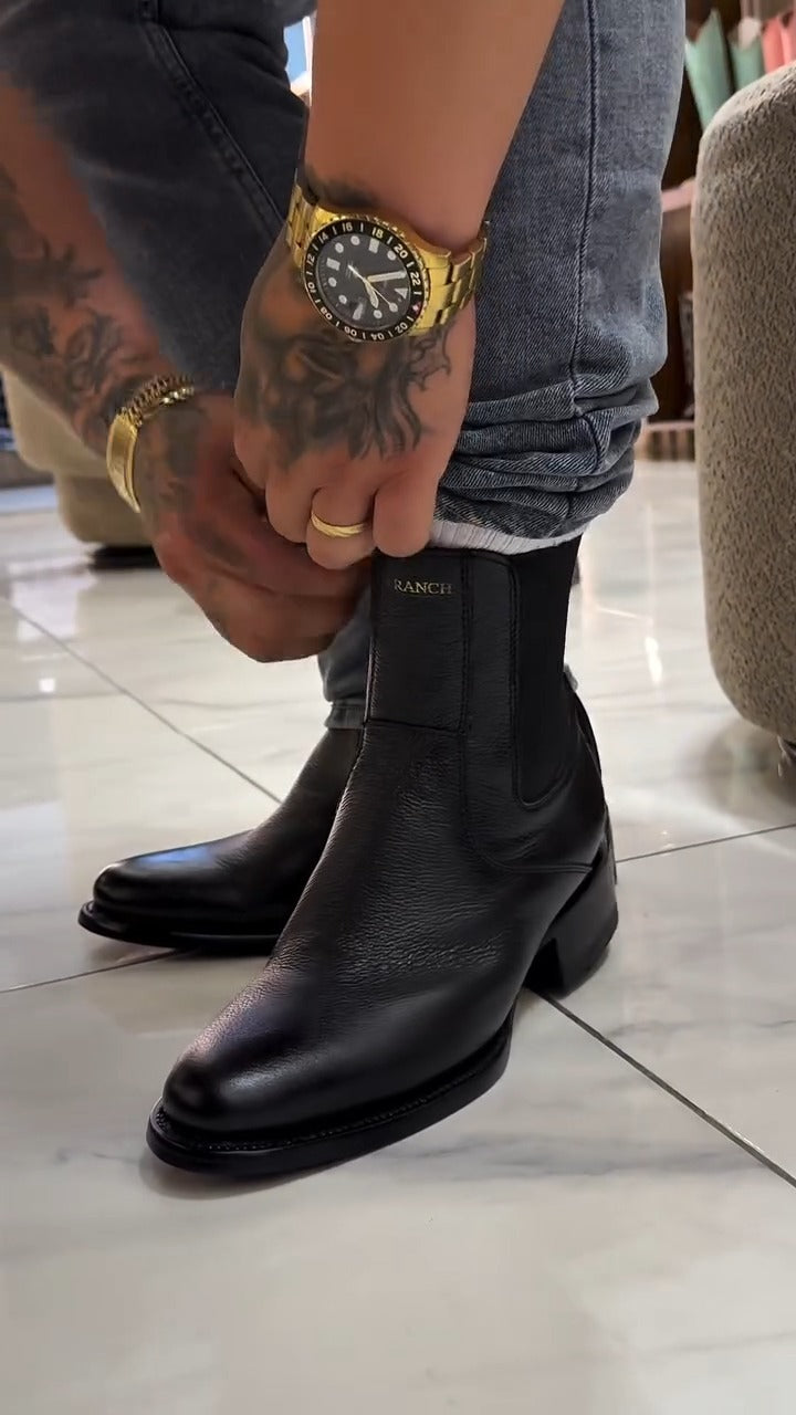 (⏰New Arrivals Promotion $20 OFF)Handcrafted Deerskin Black Half Boots