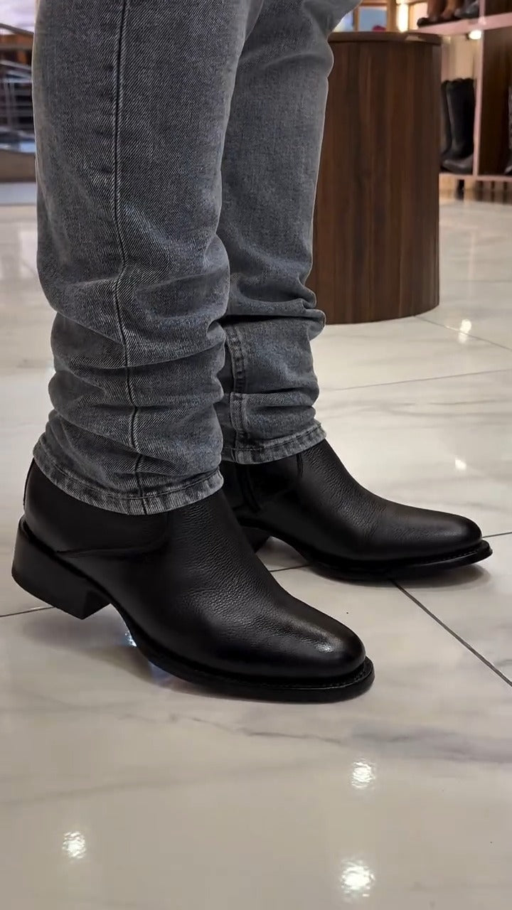 (⏰New Arrivals Promotion $20 OFF)Handcrafted Deerskin Black Half Boots